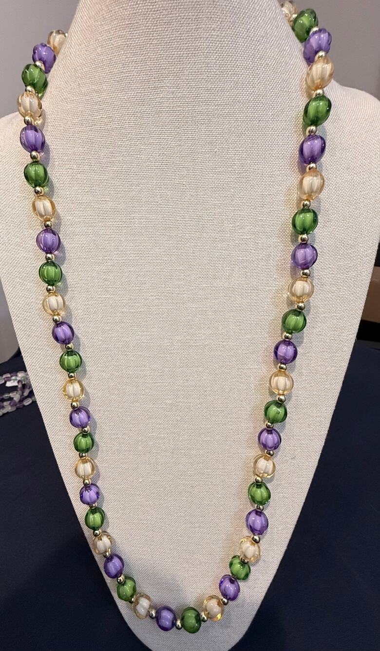 Vintage 36” Mardi Gras Style Beaded Necklace